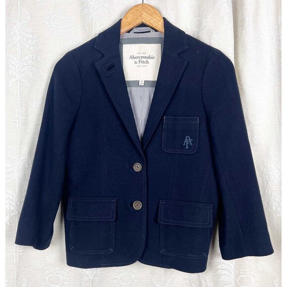 Abercrombie & Fitch shrunken blazer wool-blend schoolboy academia - Picture 1 of 7